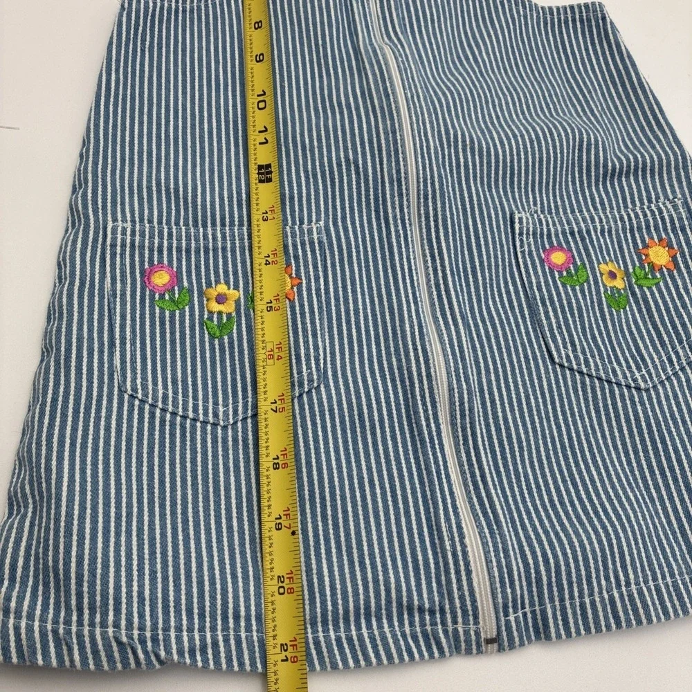 Sonoma Jean Company Girls 4T Stripe Floral Embroidered Zipper Jumper Dress